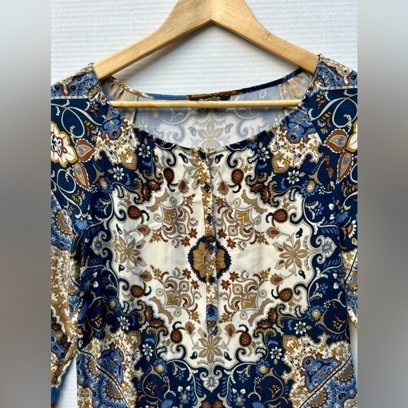 Massimo Dutti print pattern classic navy dress size 4 - Picture 3 of 9